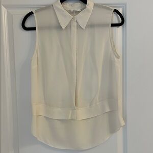 A.L.C. Ivory Silk Sleeveless Blouse